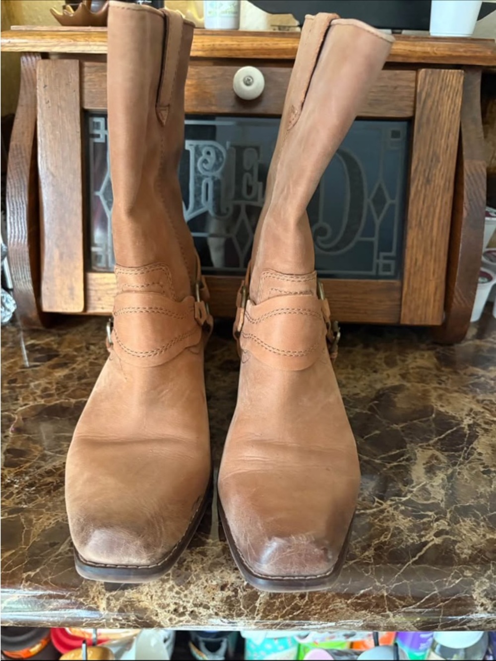 Zodiac Tan Leather Ankle Boots
